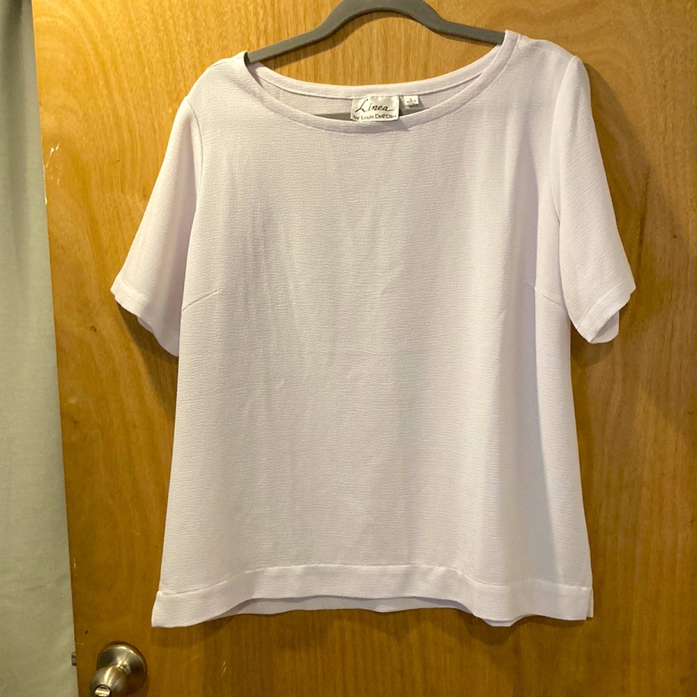 Linea by Louis Dell’Olio short sleeved white blouse